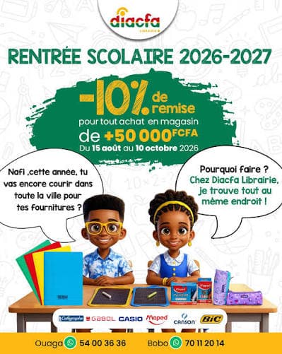 La rentrée scolaire 2026-2027 se prépare chez Diacfa Librairie !