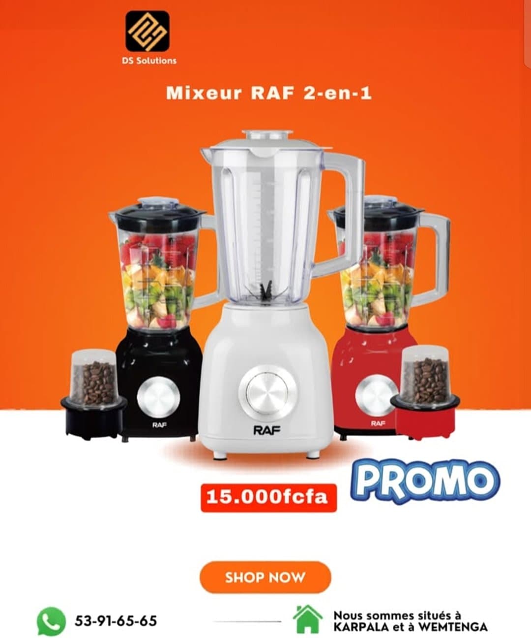 🔥 Mixeur RAF 2-en-1 en promo à 15 000 FCFA